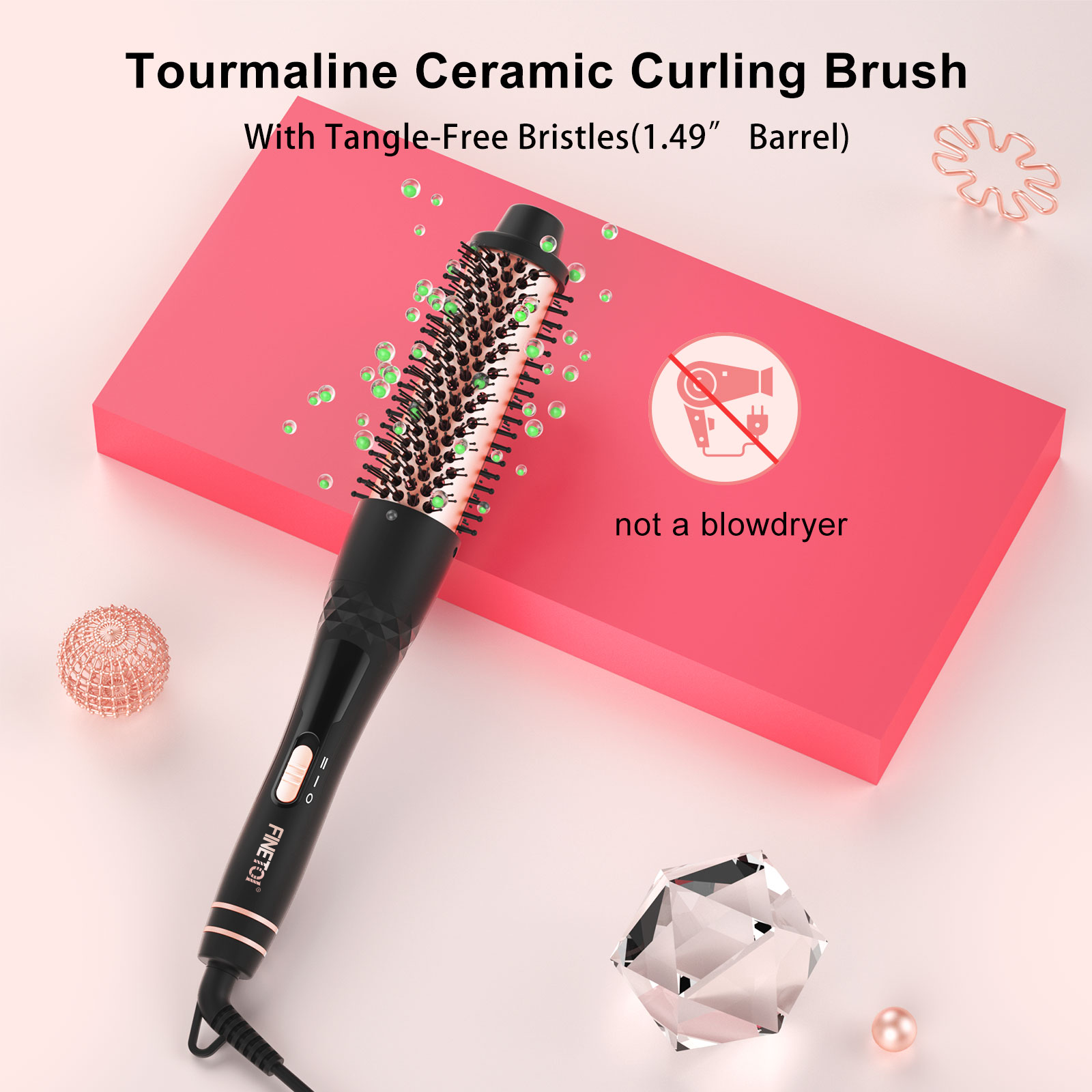 Beach Wave Curling Iron Wand, FINETOL 5 in 1 Hair Waver 3 Barrel Curling Iron Set for Long Short Soft Hard Hair, 30s Heat-up 5 Ceramic Hair Wand Curling Iron (0.3-1.25) with 2 Temps