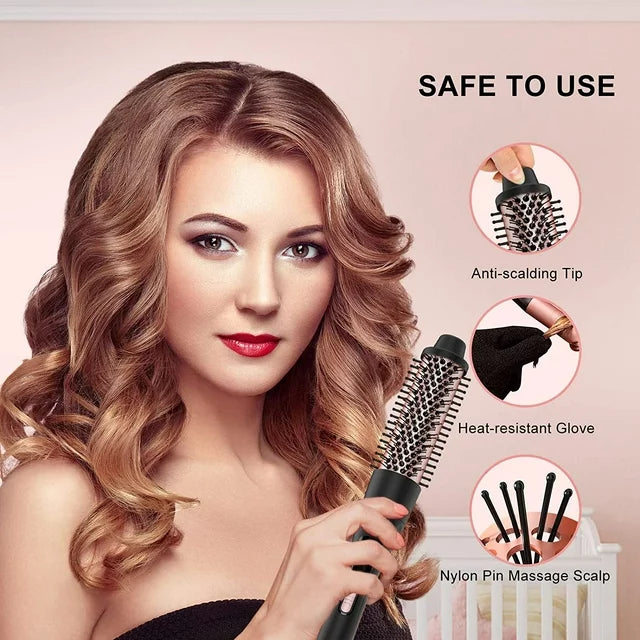 Beach Wave Curling Iron Wand, FINETOL 5 in 1 Hair Waver 3 Barrel Curling Iron Set for Long Short Soft Hard Hair, 30s Heat-up 5 Ceramic Hair Wand Curling Iron (0.3-1.25) with 2 Temps