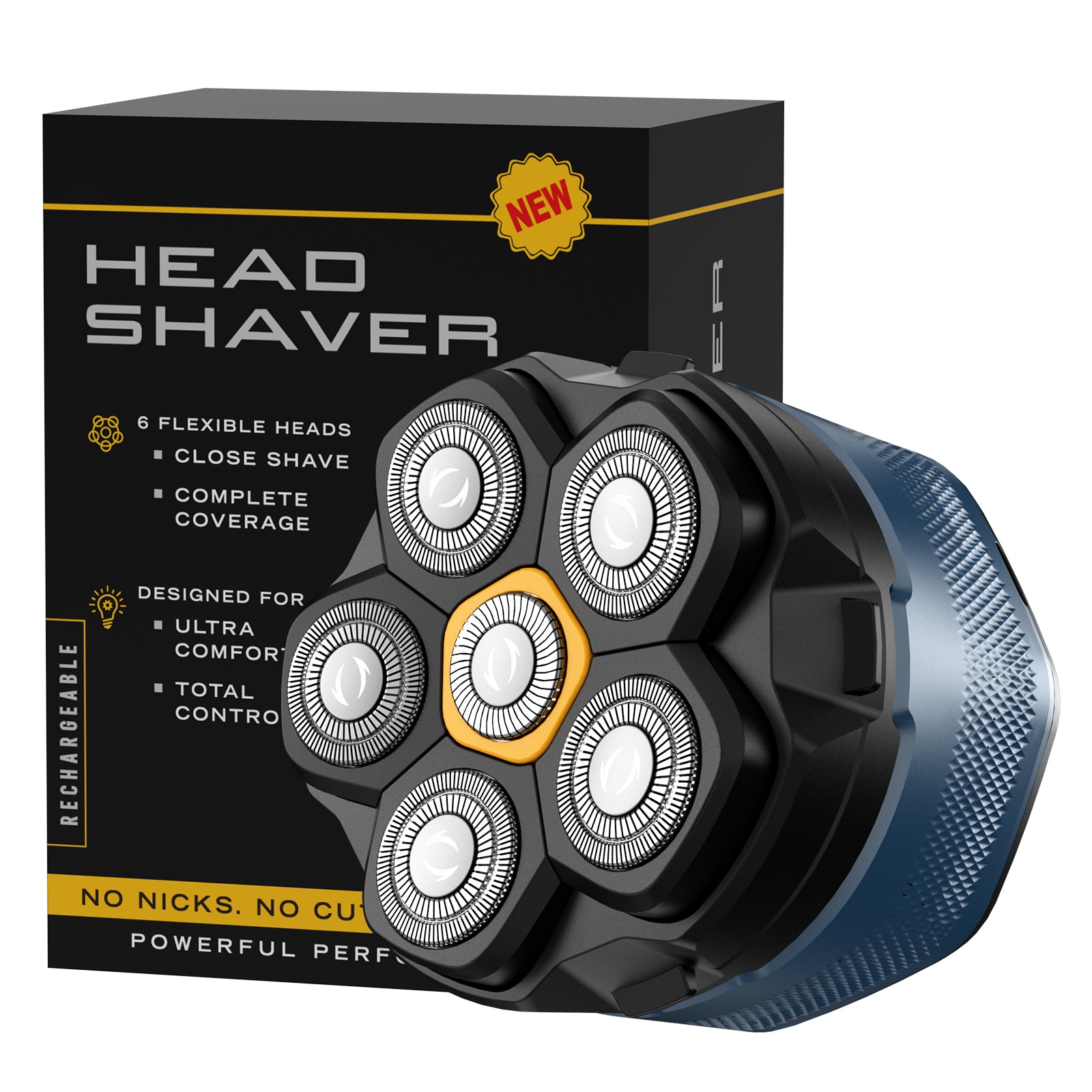 MAXT Electric Head Shaver - 6D Mens Cordless Rechargeable Wet/Dry Skull & Bald Head Waterproof Razor