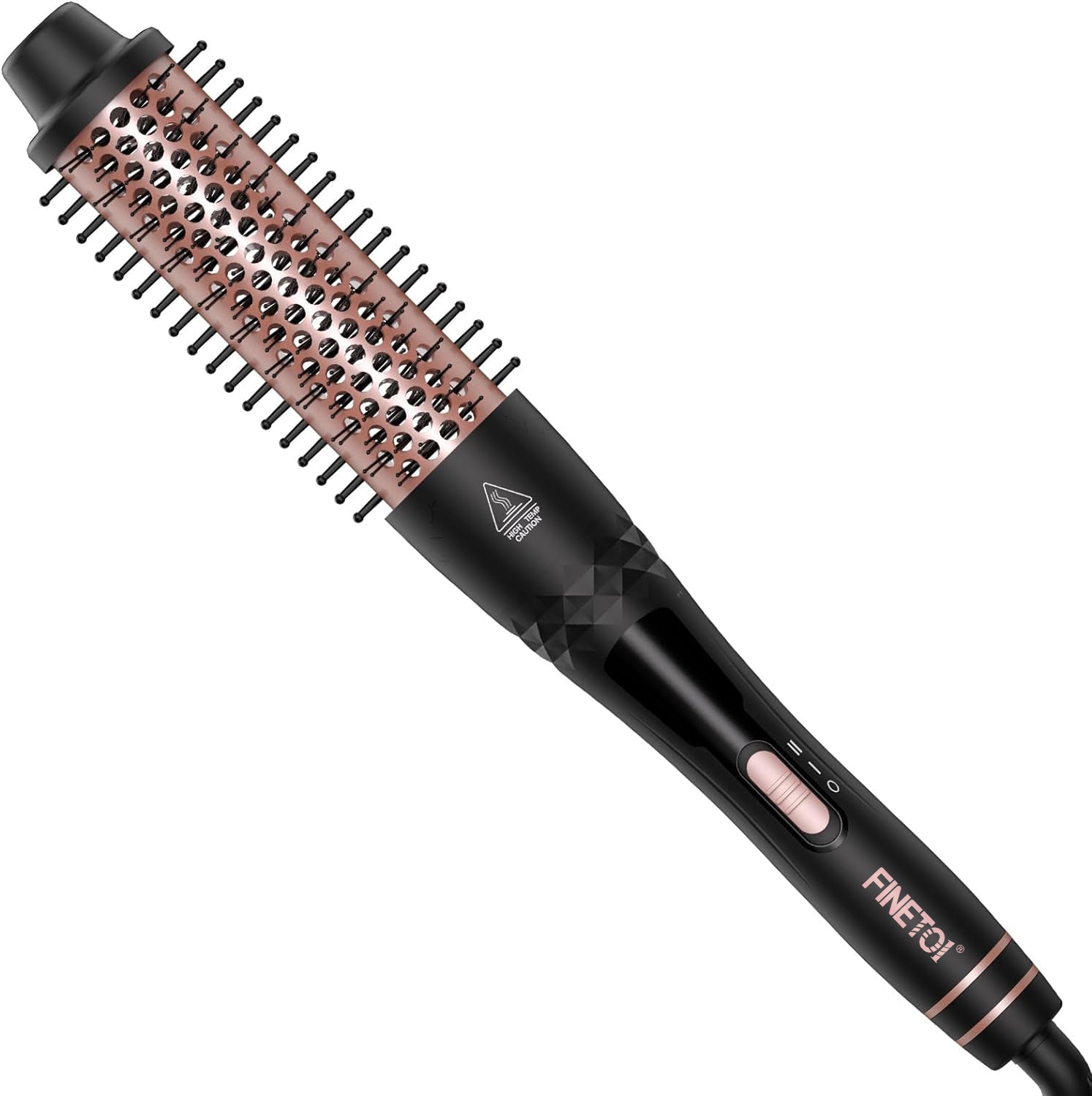 Curling Thermal Brush, FINETOL 1.5 Inch Curling Iron Brush, Ionic Heated Round Brush Makes Hair Smoother, Dual Voltage Thermal Round Brush, 2 in 1 Heated Curling Brush for Curls & Volume