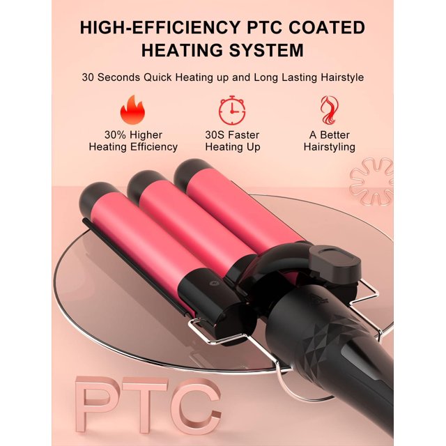 5 in 1 Hair Waver Curling Set for Long and Short Hair - 30s Heat-up Ceramic Iron with 2 Temps and 5 Barrels (0.3"-1.25")