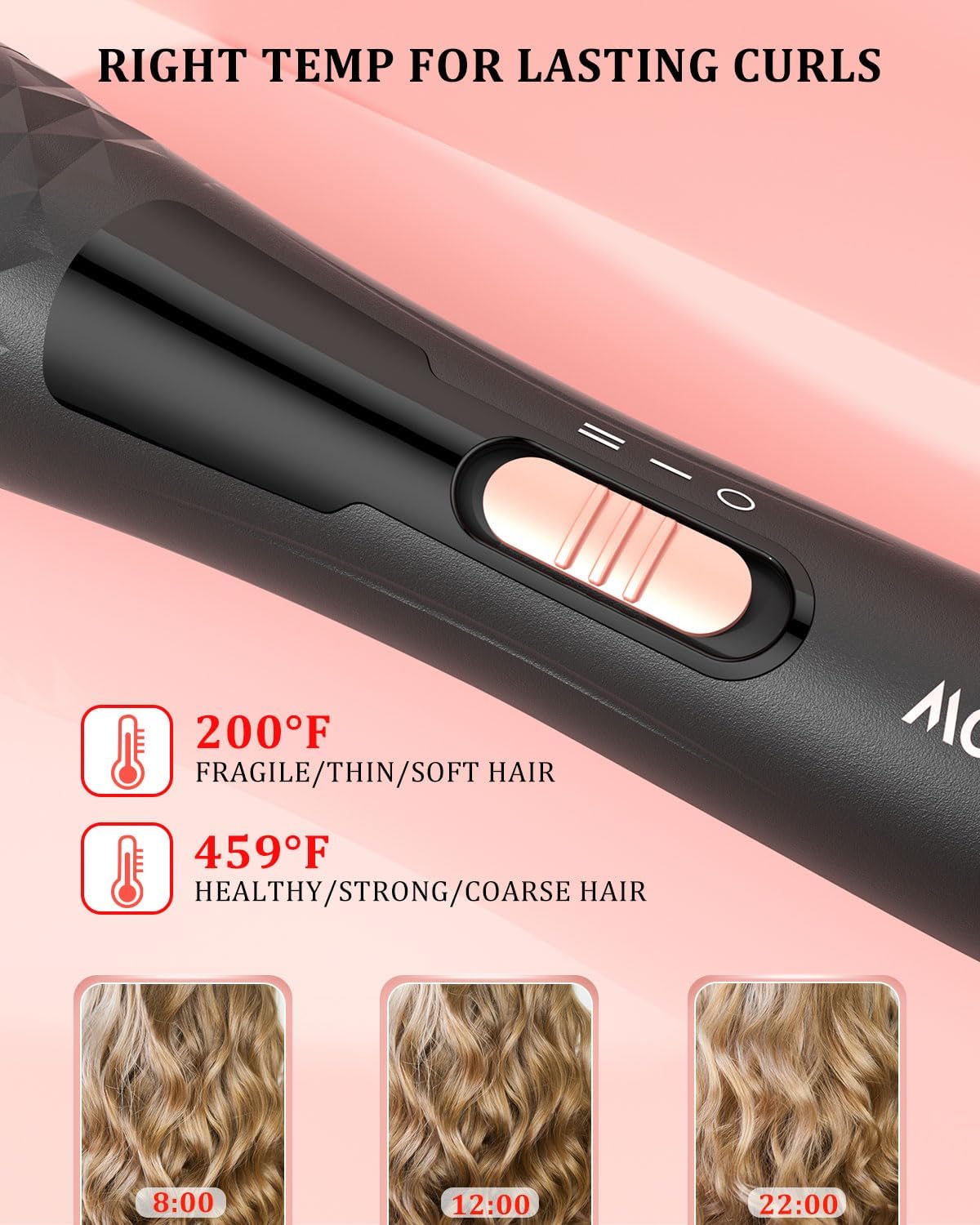 Wand Curling Iron, Curling Wand Set, MOCEMTRY Professional 5 in 1 Hair Curling Hair Iron with Interchangeable Barrels, Instant Heating & Adjustable Temperature, Gift for Women (Silver)
