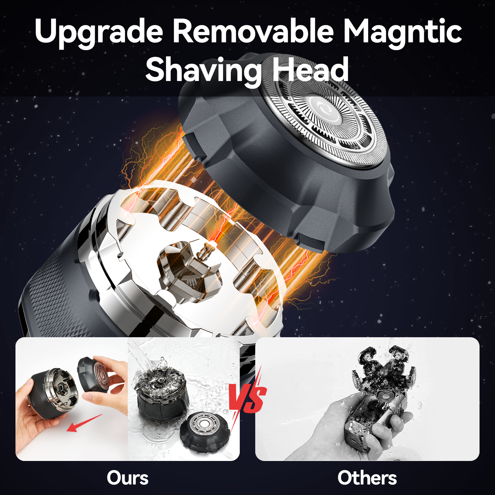 MAXT Head Shavers for Bald Men, Upgraded Single Head Magnetic Electric Razor, Wet/Dry Shaving Razor with LED Display