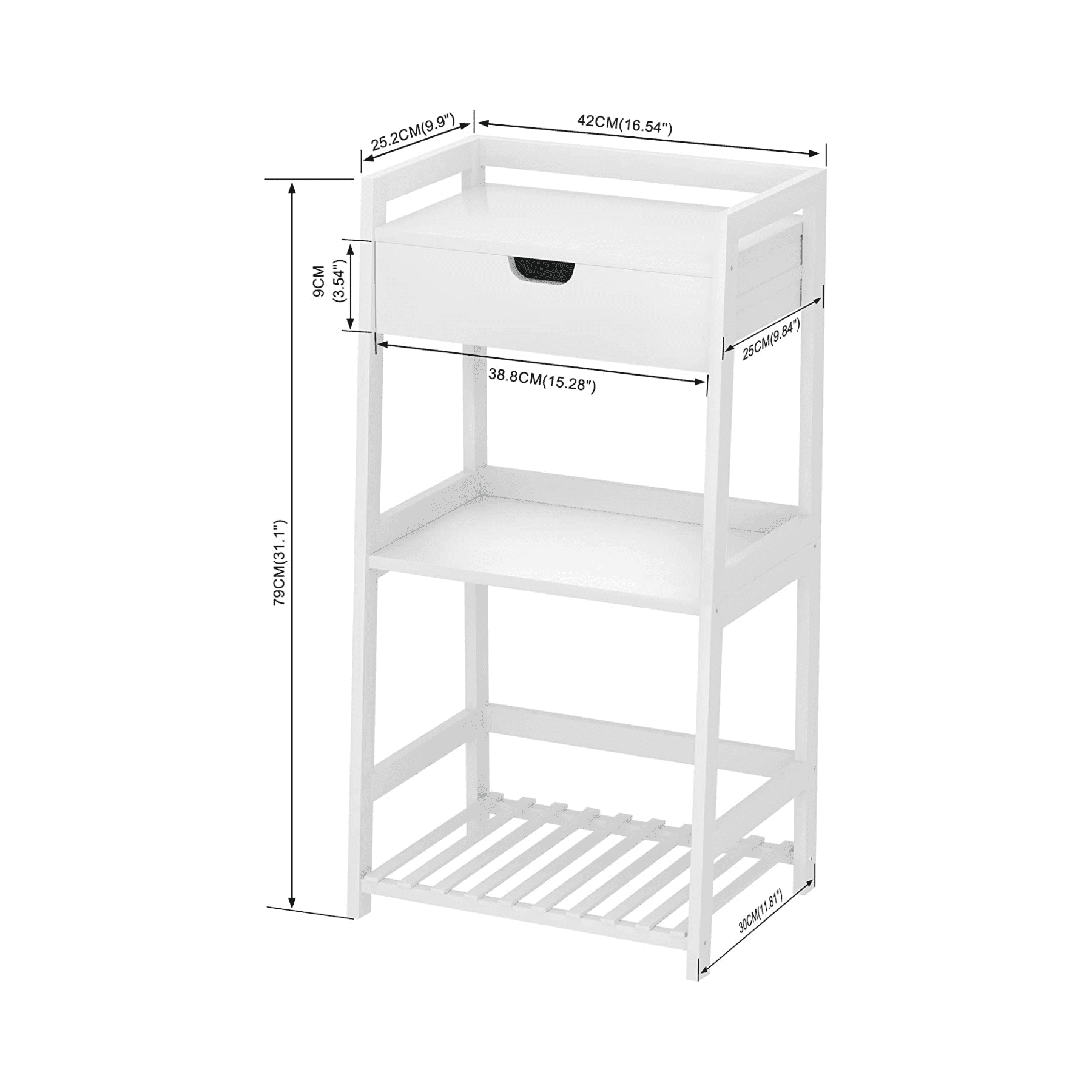 WTZ 1103 Three Tier Free-Standing Bathroom Shelf Bathroom Shelf Freestanding Ladder Shelf