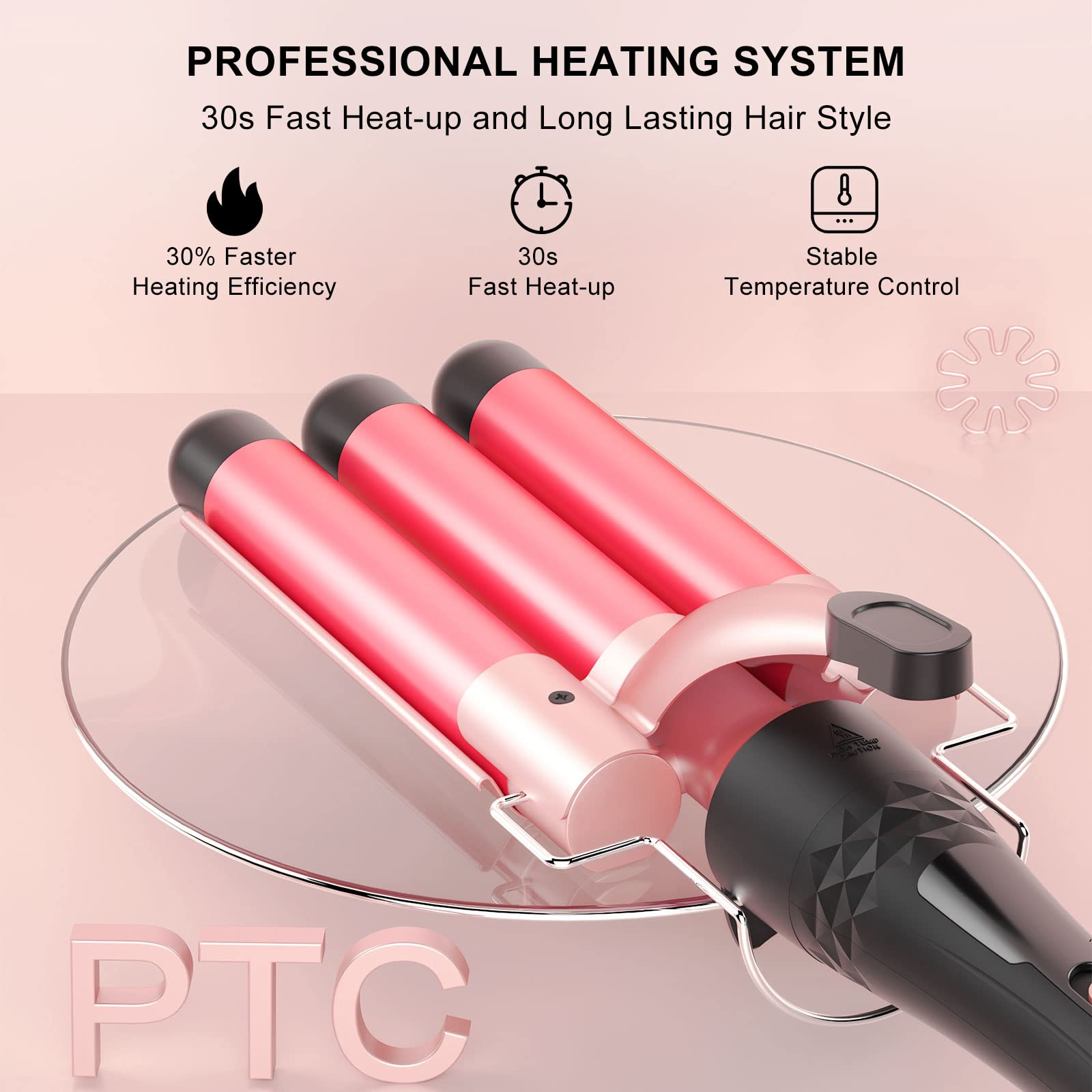 Curling Iron Set 5 in 1,MAXT Curling Wand Set Interchangeable Triple Barrel Curling Iron and Curling Brush Ceramic Barrel Wand Curling Iron(0.35”-1.25”)