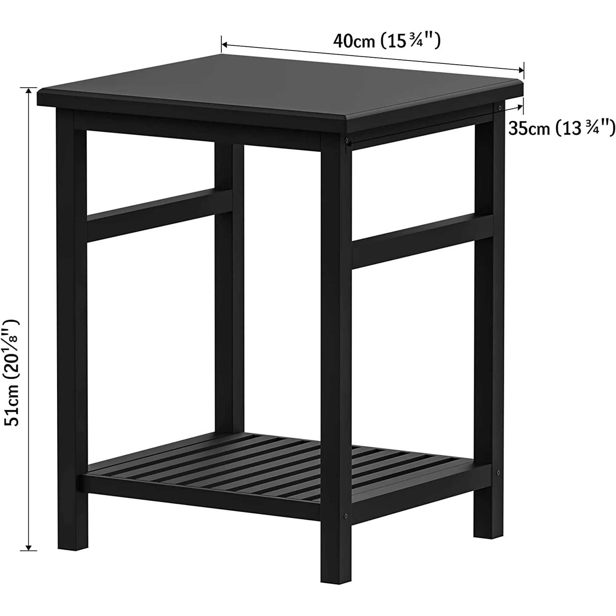 Modern Simplistic End Table, Black, Rectangular, Wood
