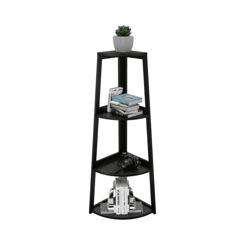WTZ 4-Tier Corner Open Shelf ,Bookcase Freestanding Shelving