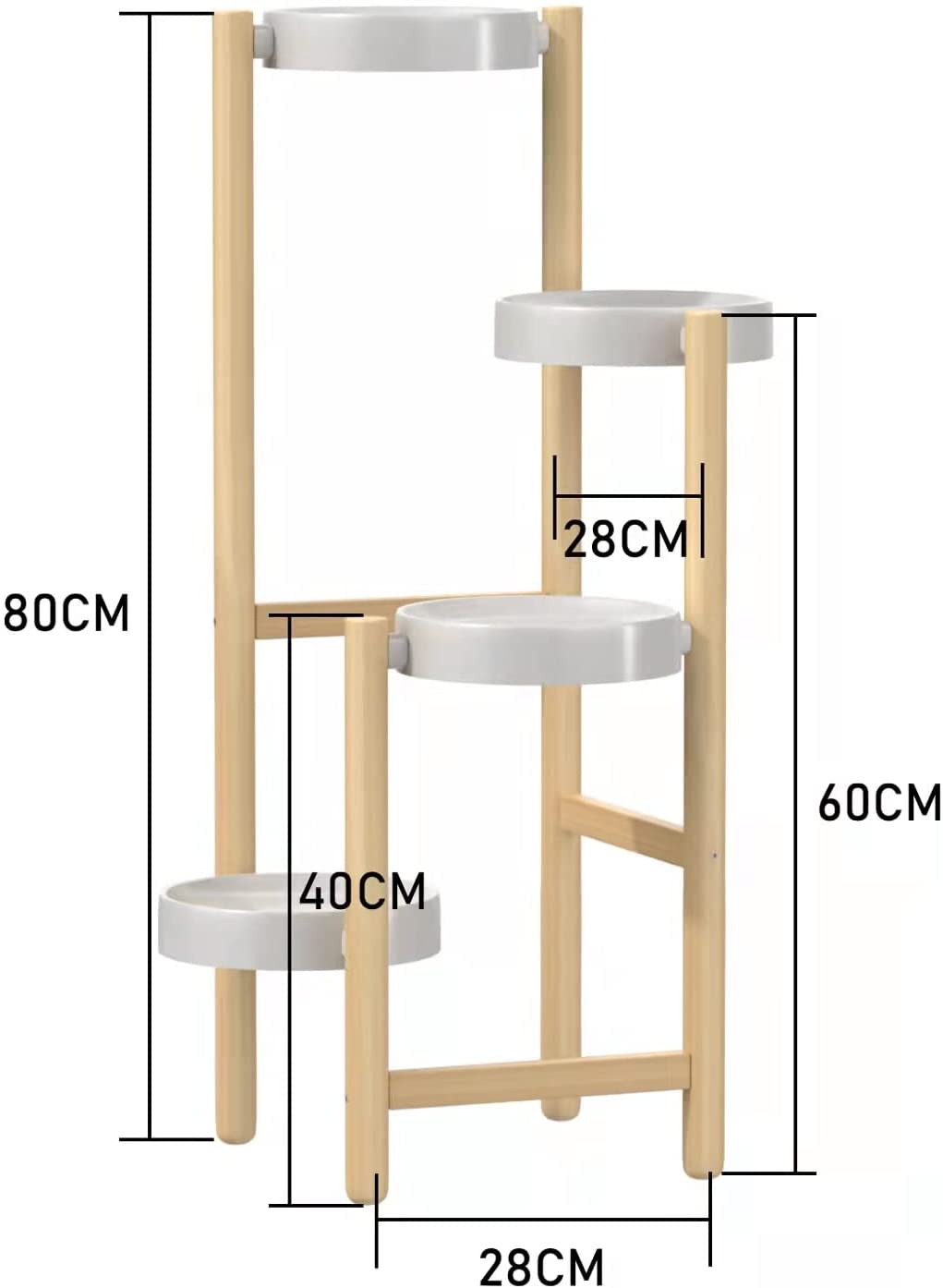 WTZ 4 Tier Bamboo Plant Shelf ZJ518