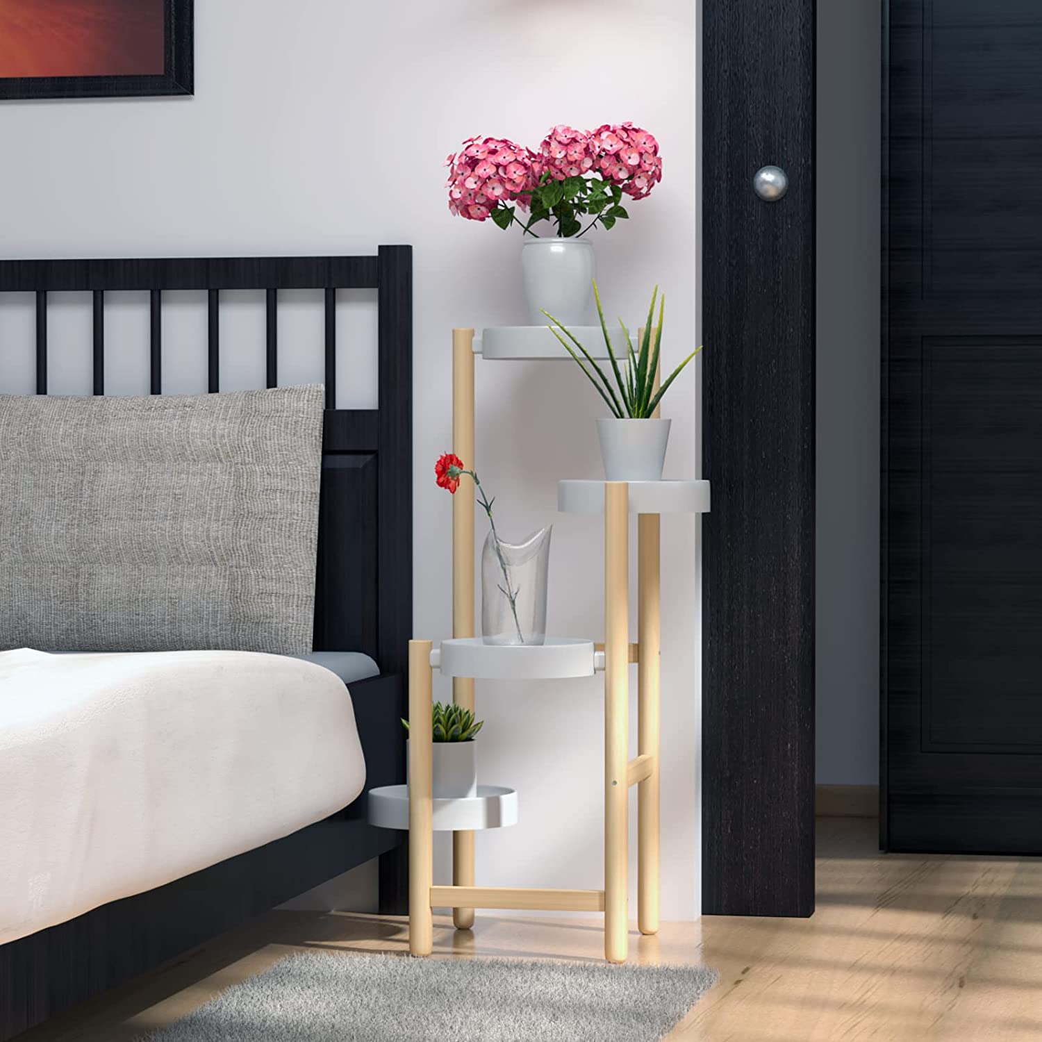 WTZ 4 Tier Bamboo Plant Shelf ZJ518