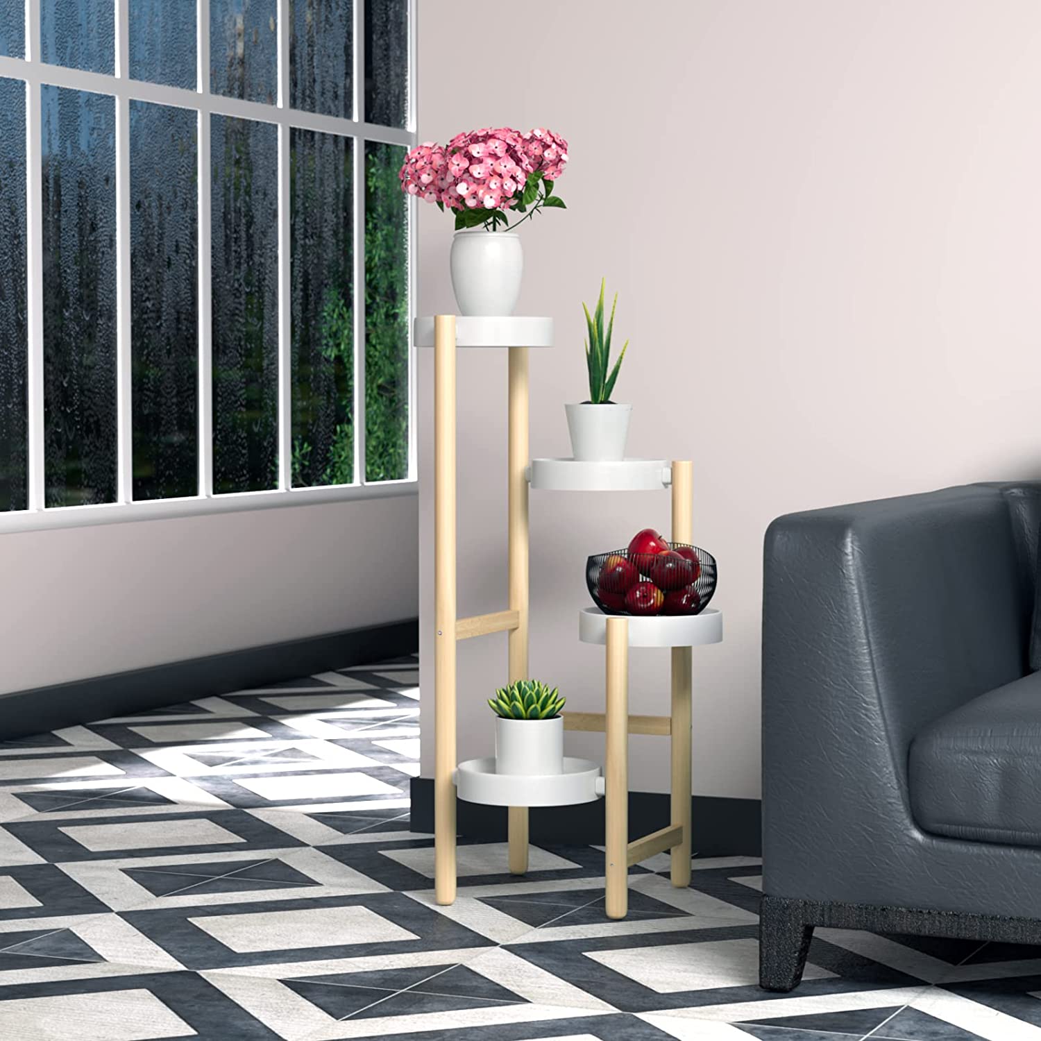WTZ 4 Tier Bamboo Plant Shelf ZJ518
