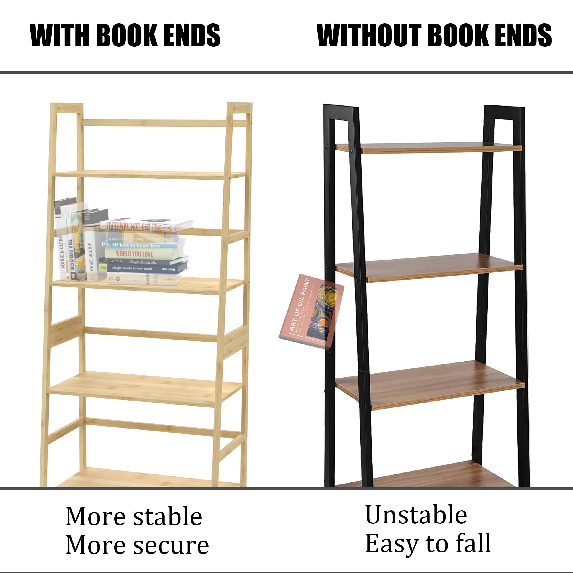 WTZ 4 Tier Bookshelf, Ladder Shelf MC801 Natural