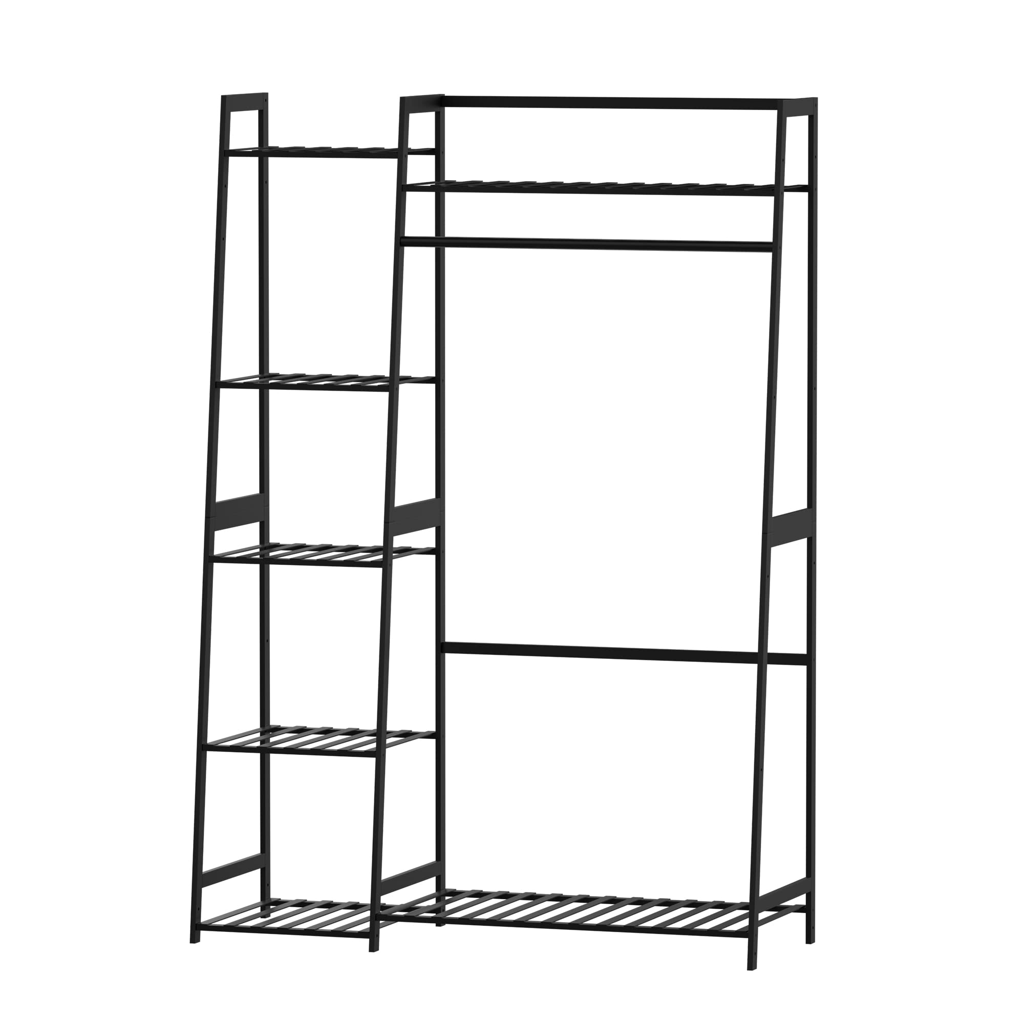 WTZ Clothing Rack with Shelves Freestanding Closet Organizer MC602 Black