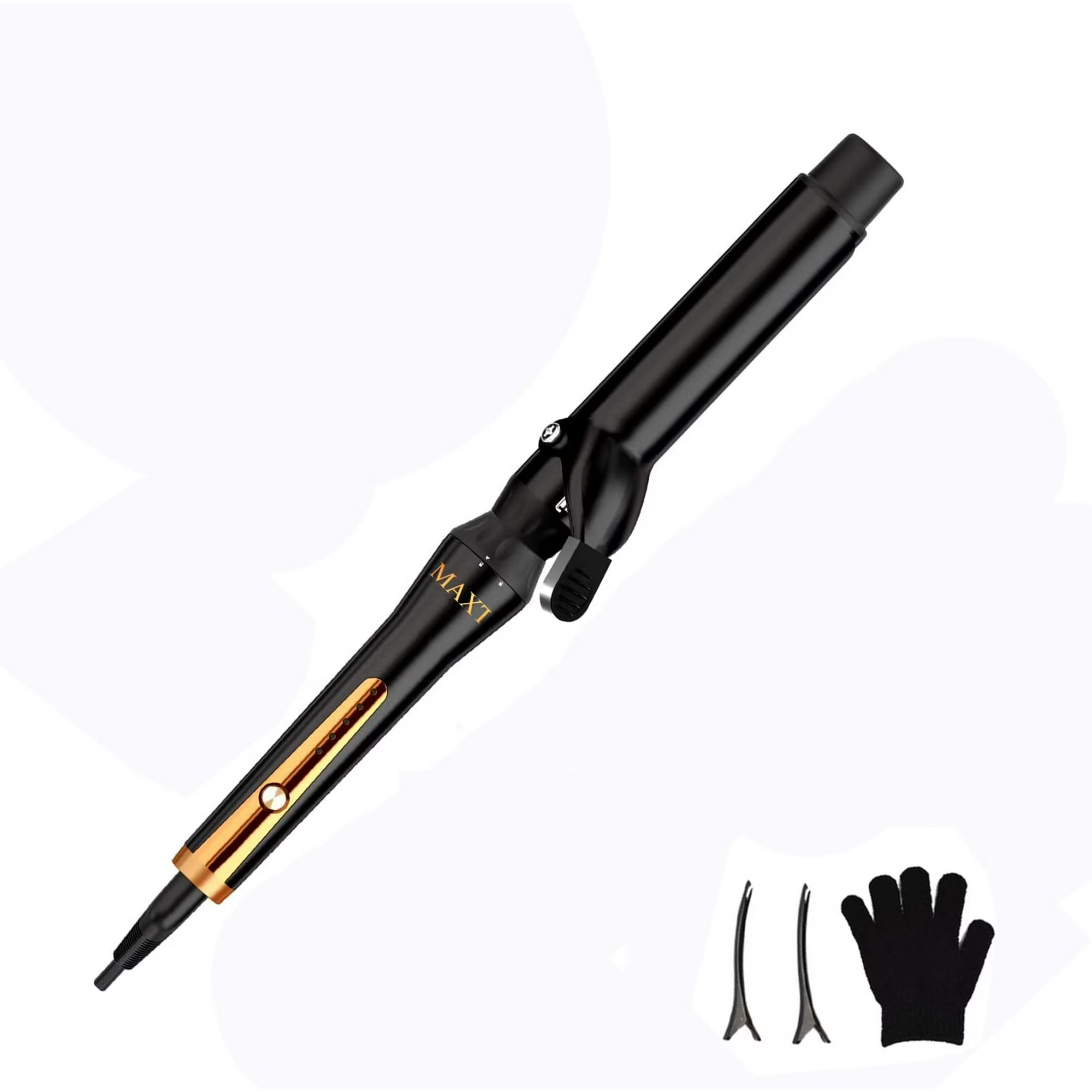 MAXT Double Ceramic Curling Iron, 1-1/4 Inch Barrel Produces Classic Curls for Short, Medium, and Long Hair