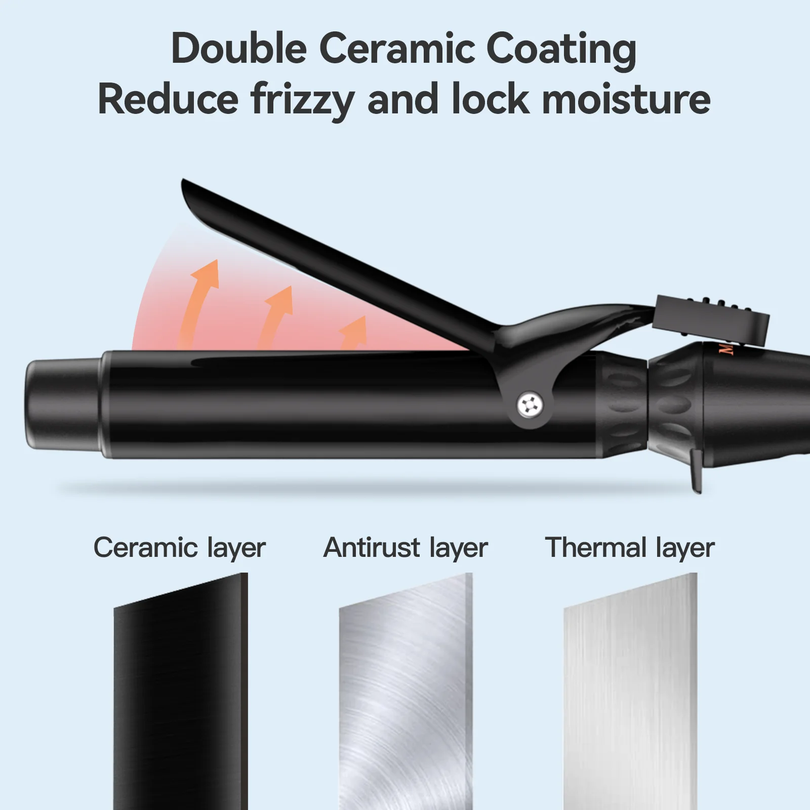 MAXT Double Ceramic Curling Iron, 1-1/4 Inch Barrel Produces Classic Curls for Short, Medium, and Long Hair