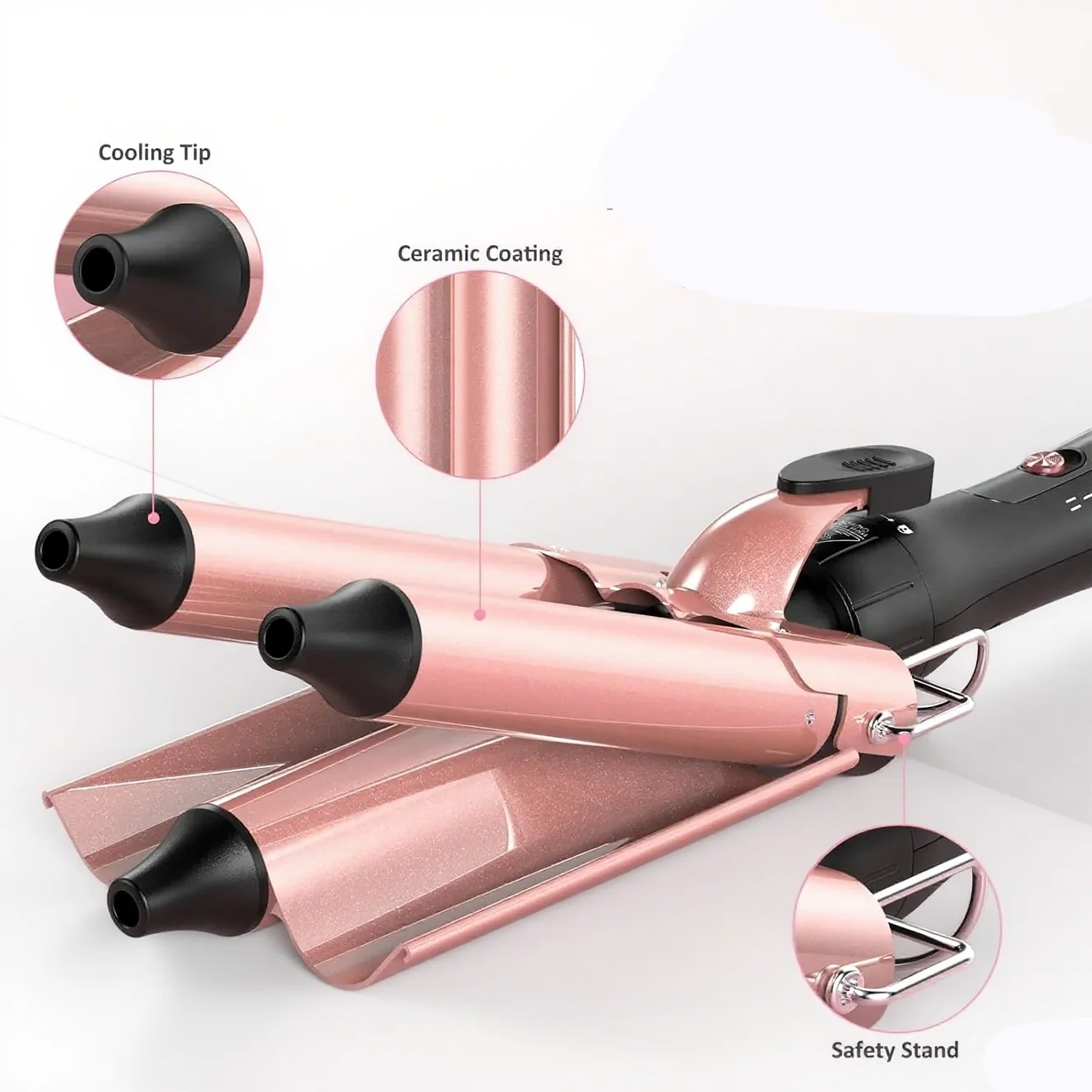 5 in 1 Curling Iron Set, Hair Curler Waver & Crimper Hair Iron, All-in-One Wand Curling Iron Styling Kit for Women, Crimper Waver Hair Tool with Bubble Curling Wand, Gift for Women
