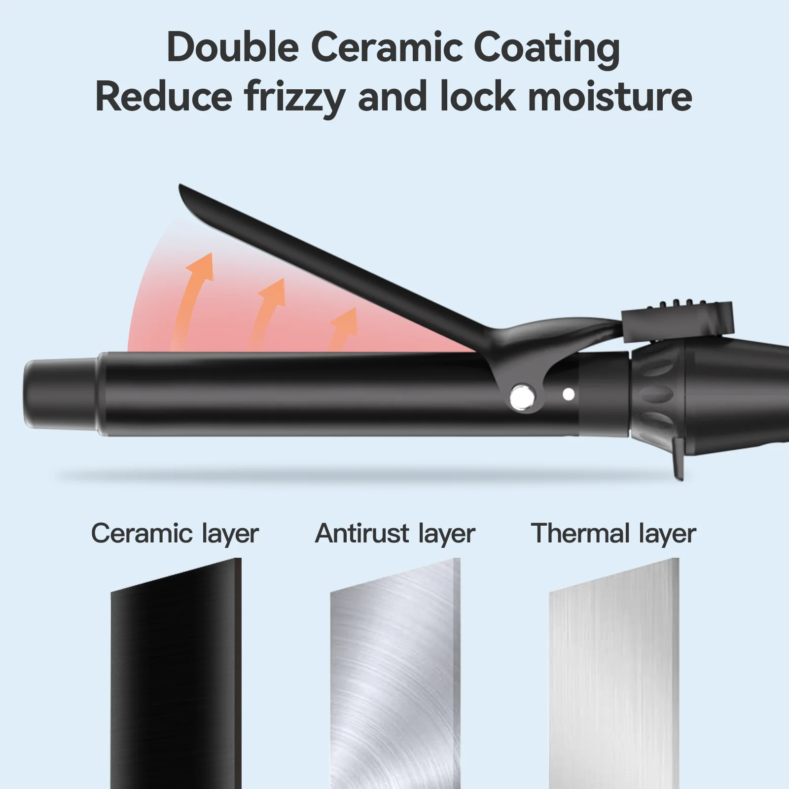 MAXT Double Ceramic Curling Iron, 1-Inch Barrel Produces Classic Curls for Short, Medium, and Long Hair
