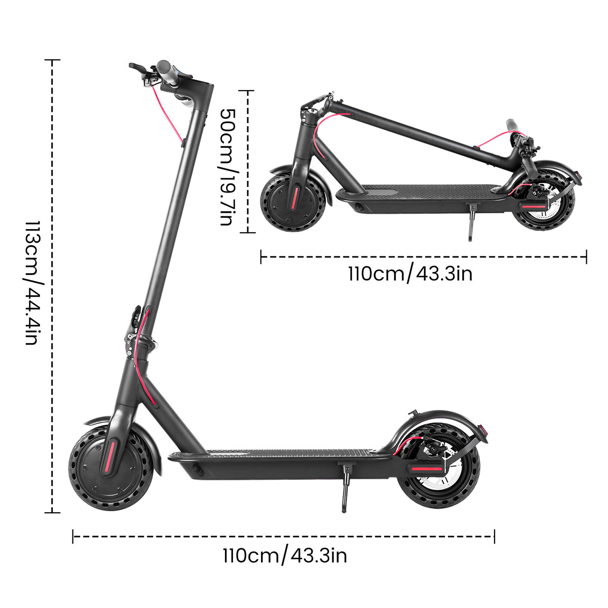 MAXT Smart Folding Electric Scooter for Adults - 350W (Peak 500W) Motor 20MPH, 36V 10.4Ah Battery 21 Miles, 8.5
