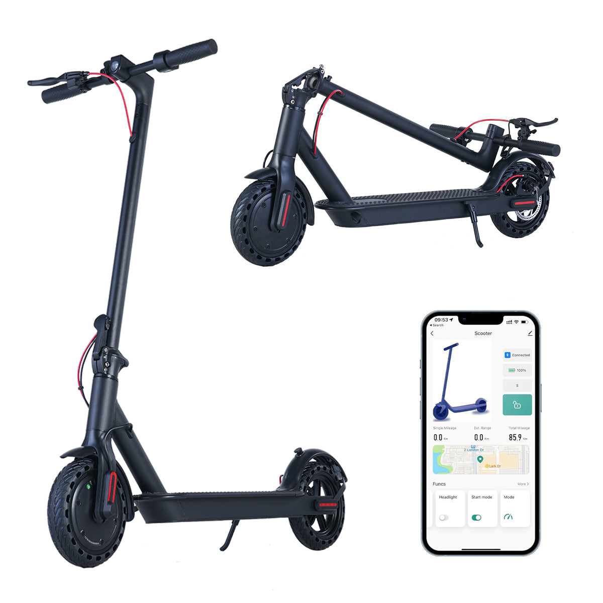 MAXT Smart Folding Electric Scooter for Adults - 350W (Peak 500W) Motor 20MPH, 36V 10.4Ah Battery 21 Miles, 8.5