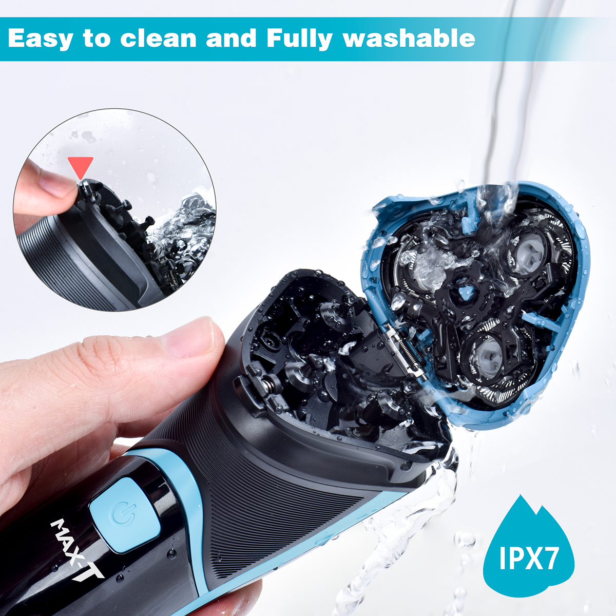 MAXT Men's Electric Razor Shaver for Men with Pop Up Trimmer 3D Floating Rotor Heads IPX7 Waterproof for Wet Dry Shaving Fast USB Charging LCD Display for Dad Husband Gift