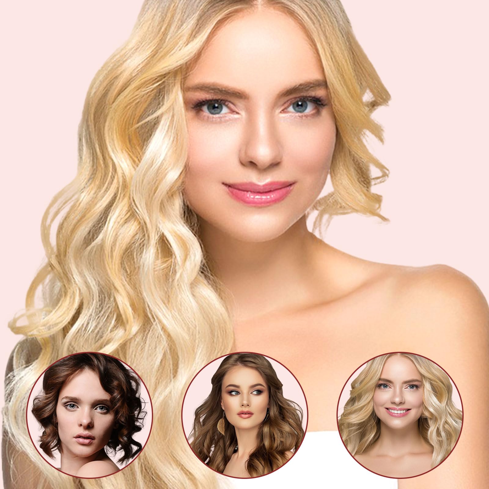 in 1 Curling Iron Waver Curling Wand Set with 3 Barrel Hair Crimper an